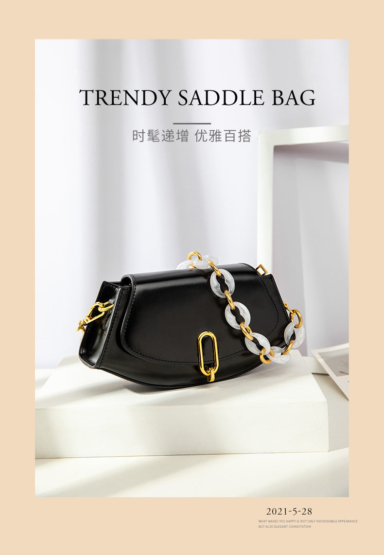 Women's Bag Korean Version Trendy Fashion New Style Personality Crossbody Bag Elegant Diamond Chain Simple Versatile Shoulder Bag