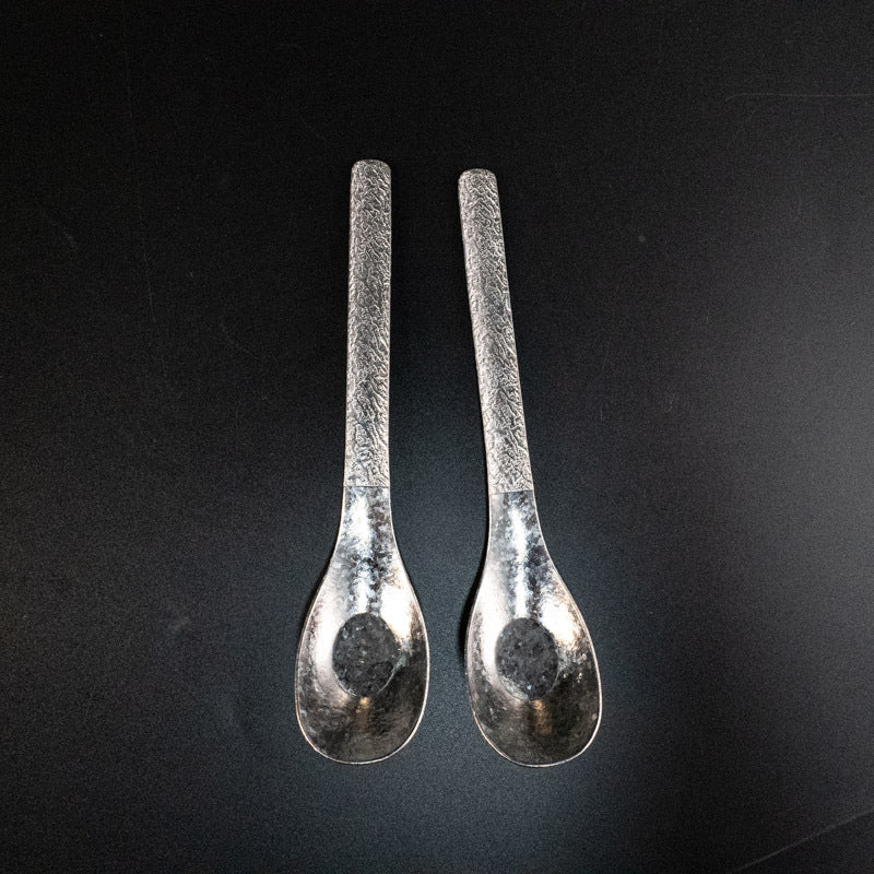Pure Titanium Crystal Yuanbao Spoon Soup Spoon Crystal Ice Flower Outdoor Camping Lightweight Tableware Dessert Spoon Baby Food Spoon