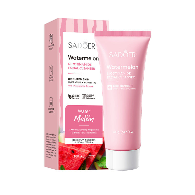 Niacinamide Watermelon Facial Cleanser SADOER Deep Cleansing Facial Cleanser Cross-Border Wholesale