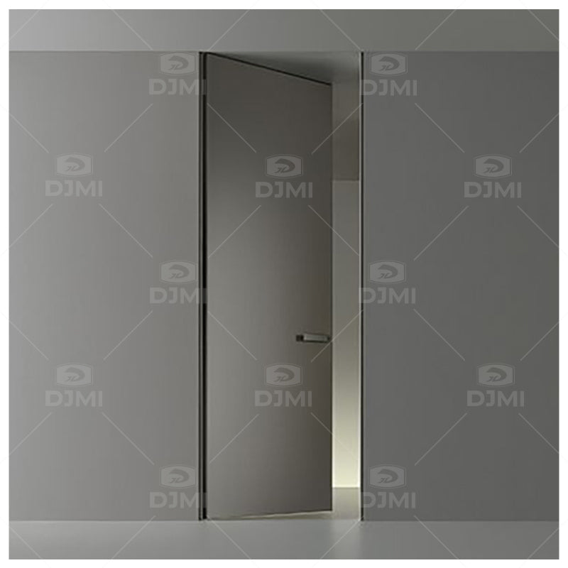 Modern Latest Design Aluminum Hidden Frame Interior Wooden Door Invisible Hinge Interior Sliding Wooden Door