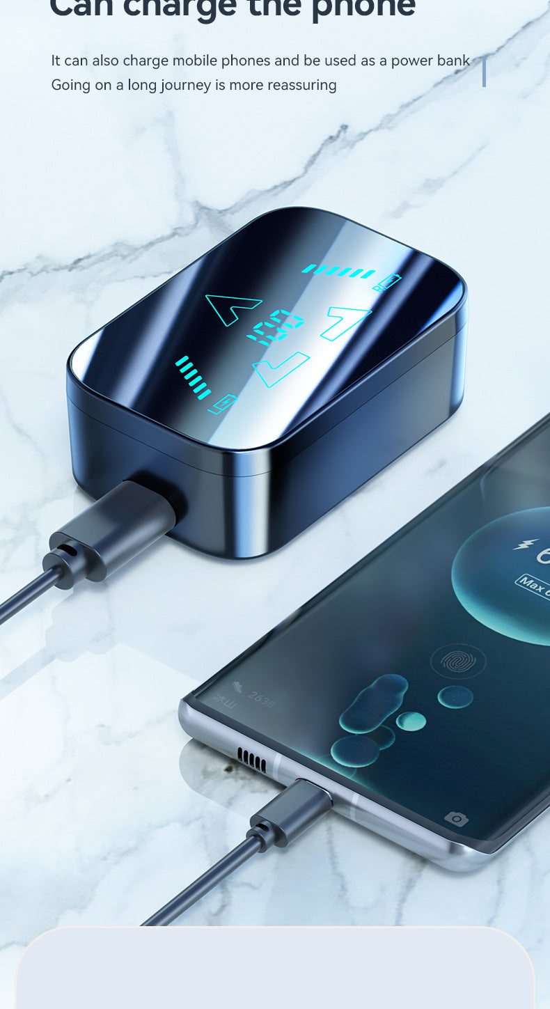 M48Digital Display Bluetooth Earbuds Ultra-Long Battery Life In-Ear Comfortable for Long Wear Private Model Wireless Bluetooth Earbuds Factory Wholesale
