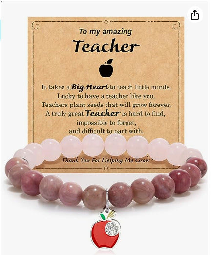 European and American Fashion Pink Zebra Heart Pendant Bracelet Handmade Beaded Christmas Gift Card Pink Zebra Bracelet