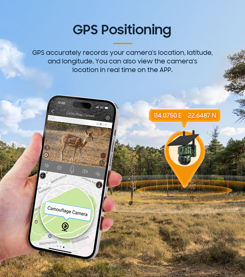 Low Power Consumption4G Animal Testing GPS Positioning Monitoring Dome Camera Outdoor HD Night Vision Solar Camera