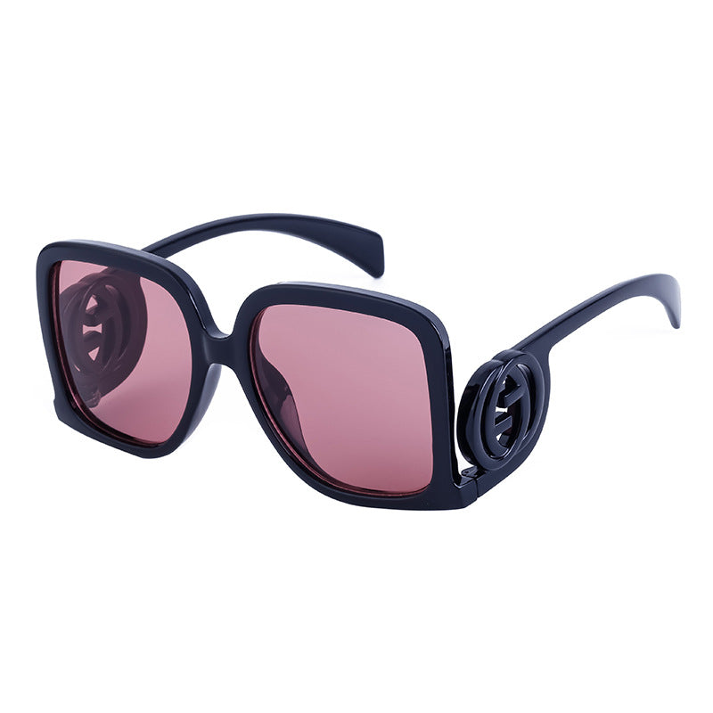 European and American fashion large frame sunglasses for women with a high-end feel INS Wind Sunglasses Sun Protection No Makeup Glasses Square Frame sunglasse