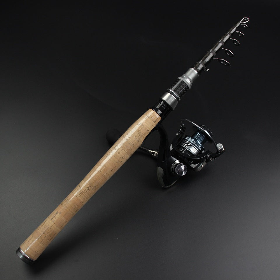 Portable Sea Rod Set with Wooden Handle, Fishing Reel, Telescopic Lure Rod, Fishing Gear, Wholesale from Fishing Rod Manufacturer