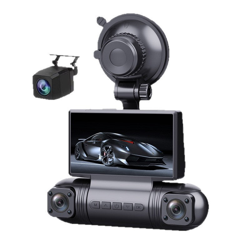 4Lens360Degree2k Ultra-high-definition infrared car night vision dashcam with reversing camera wifi Interconnection