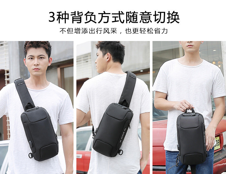 OZUKO Tactical Chest Bag Men's Crossbody Bag Waterproof Multifunctional High-end Outdoor Portable Bag Cycling Shoulder Bag