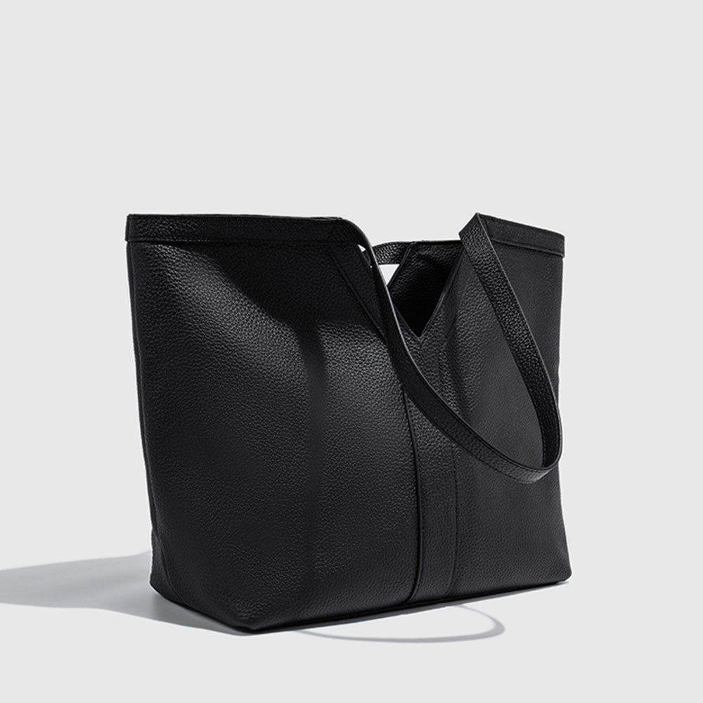 Autumn Winter New Genuine Leather Tote Bag Large Capacity Women's Bag Top Layer Cowhide Single Shoulder Commuter Underarm Bag