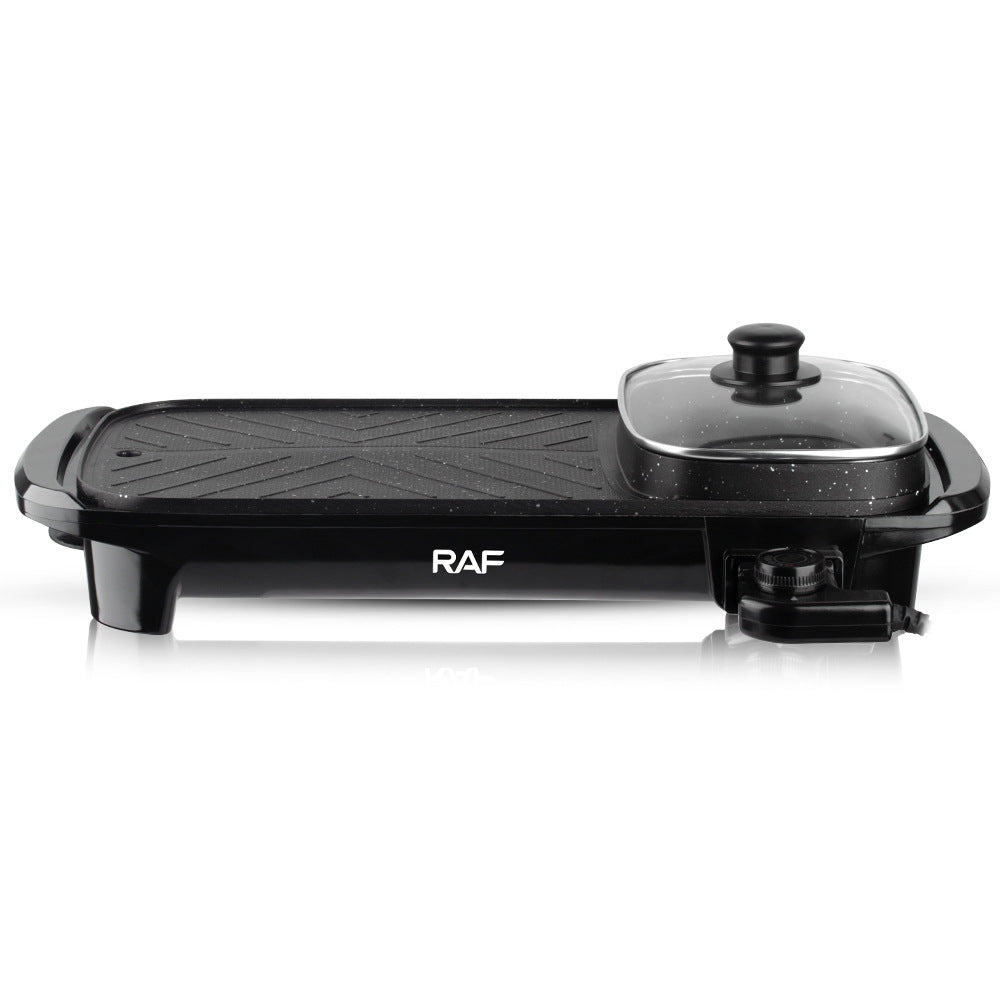 RAF European Standard Household BBQ Pot Hot Pot BBQ All-in-One Multifunctional BBQ Machine Grilling and Stir-Frying Grill Smokeless Electric Grill Pan