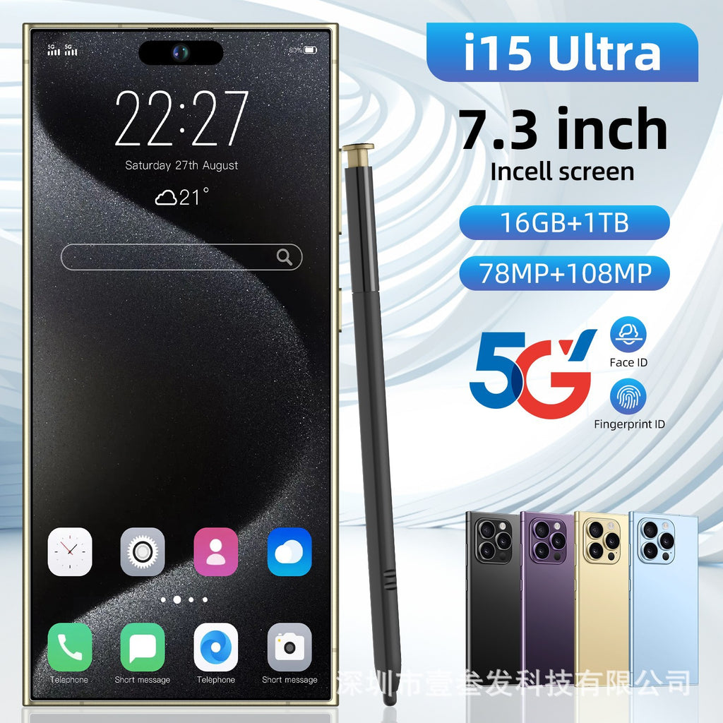 I15Ultra Smartphone with Pen  2+16 High-end7.3Inch Screen Android8.1Factory