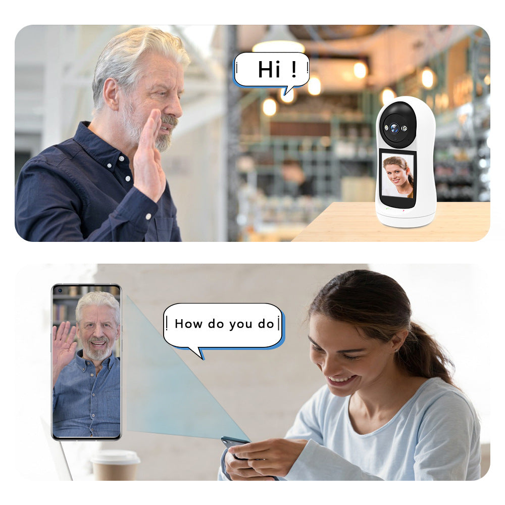 Smart Surveillance Camera with Visual Two-Way Video Call, One-Key Call, Screen, Home Baby Monitor, Infrared