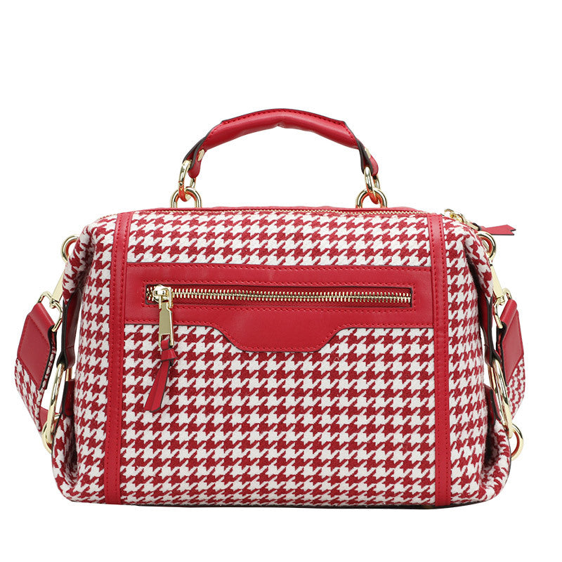 New European and American Trendy Fashion Simple Personality Elegant Versatile Plaid Single Shoulder Handbag Crossbody Women's Bag