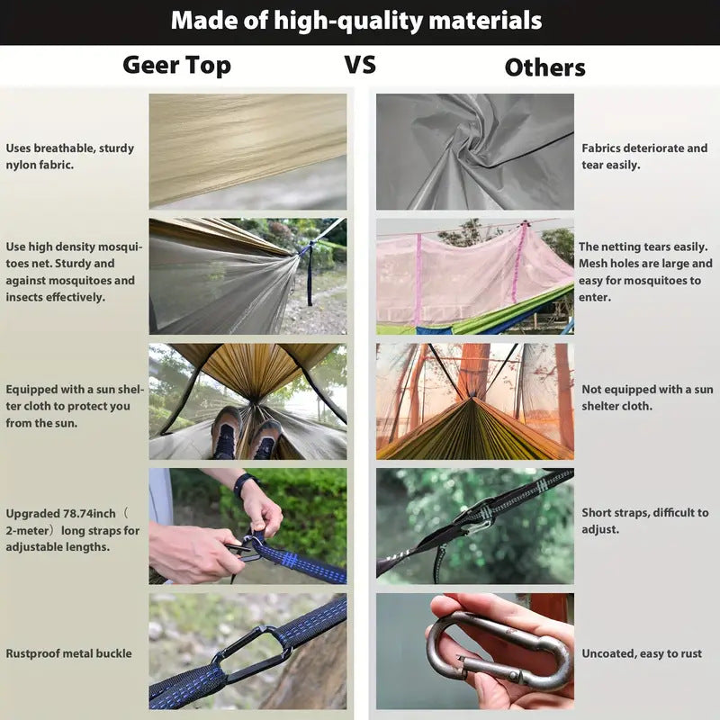 290*140Nylon Hammock Outdoor Supplies Anti-Rollover Swing Mosquito Net Hammock Ultralight Camping Sun Protection Sunshade Canopy