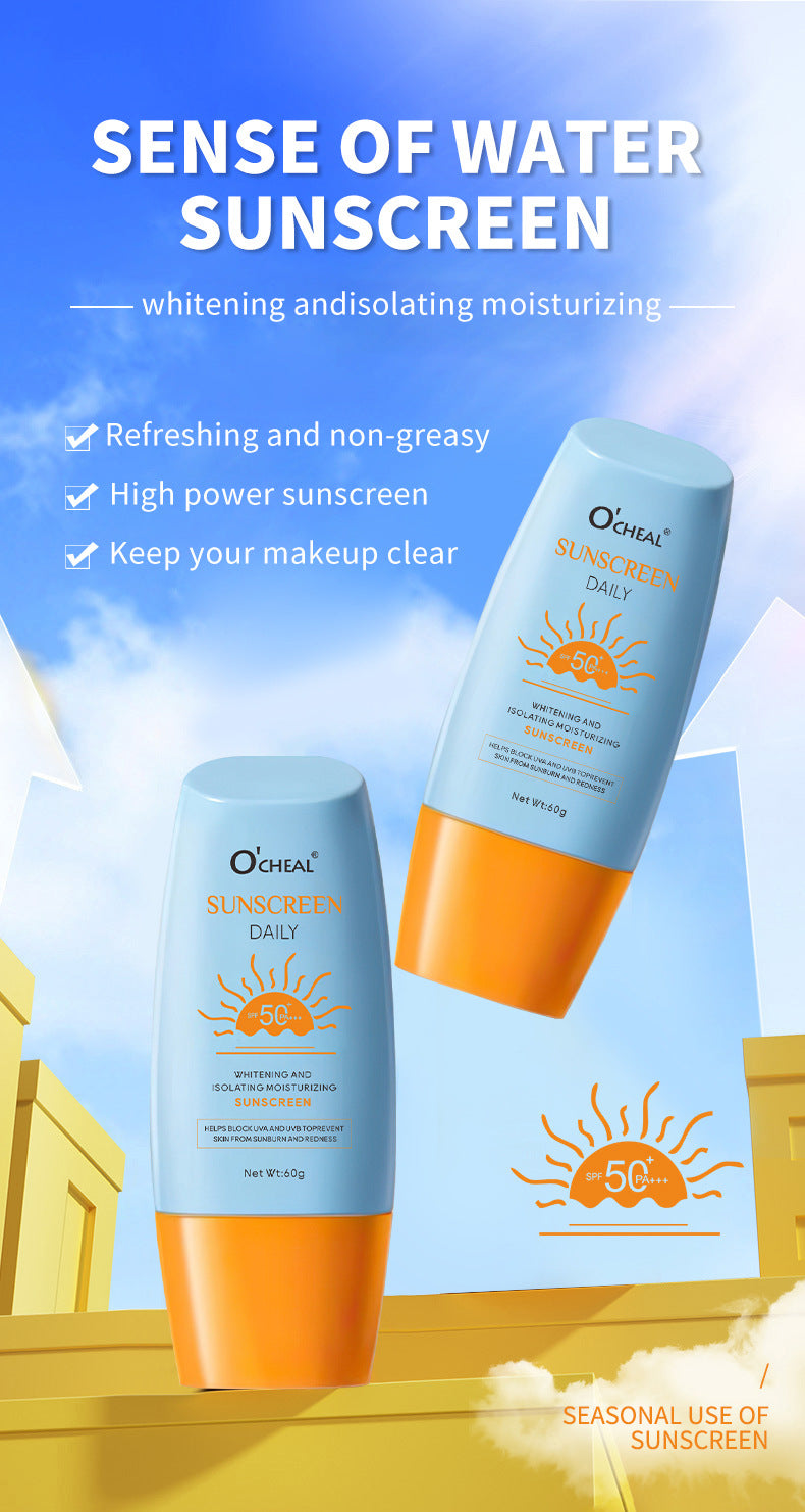 Whitening Sunscreen Cream Hot Sale on Thai E-commerce SPF50+No Makeup Moisturizing Cream60g Daily Beauty Makeup