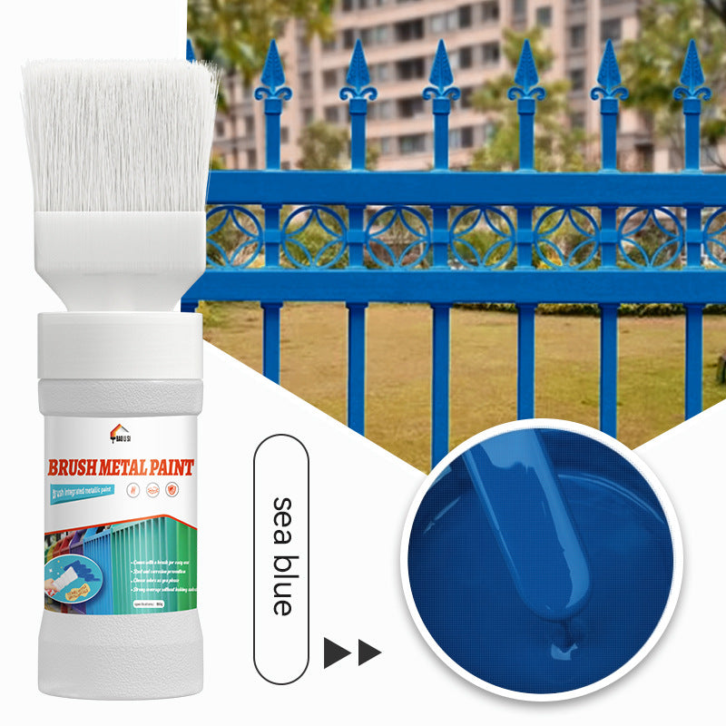 Metal Brush Paint Iron Door Window Railing Anti-Rust Water-Based Paint Balcony Renovation Color Change Coating Coloring