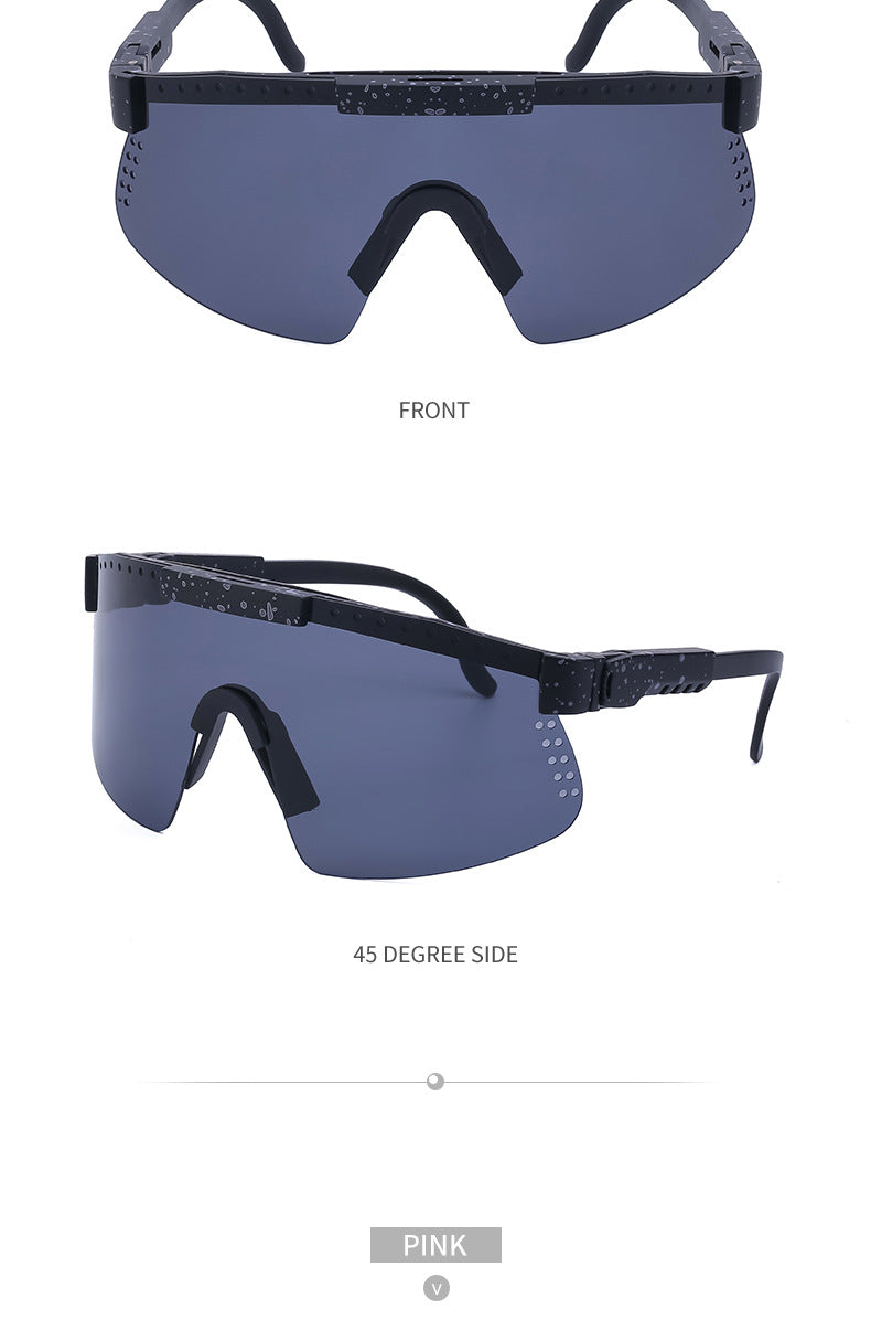 European and American Colorful Sunglasses Outdoor Cycling Windproof Sunglasses Men and Women One-piece Lens Sports Anti-ultraviolet Glasses