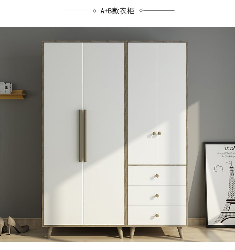 Factory Direct Supply Economical Rental Wardrobe Storage Simple Combination Two-Door Three-Door Panel Storage Apartment Wardrobe