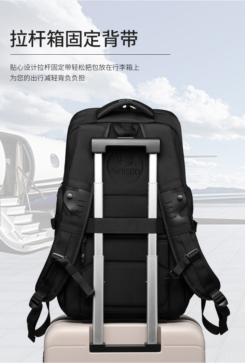 OZUKO Travel Backpack Men's Large Capacity Waterproof Outdoor Mountaineering Computer Backpack Camouflage Commuting School Bag