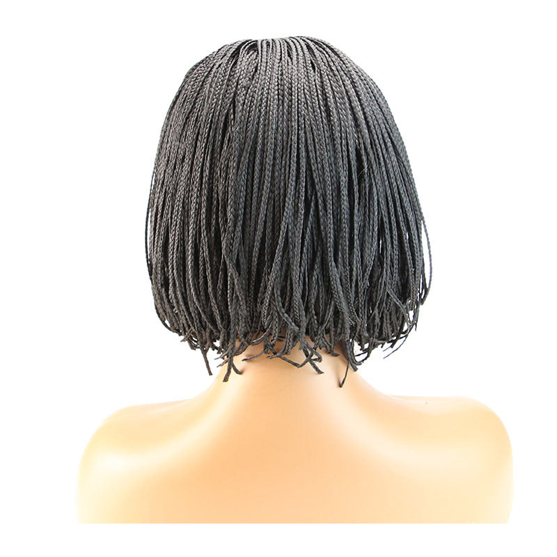 Hairband Small Braids Wig European and American Style Women's Small Curly Synthetic Hair Wig African Drawstring Braids Short Hair Trendy Short Hair