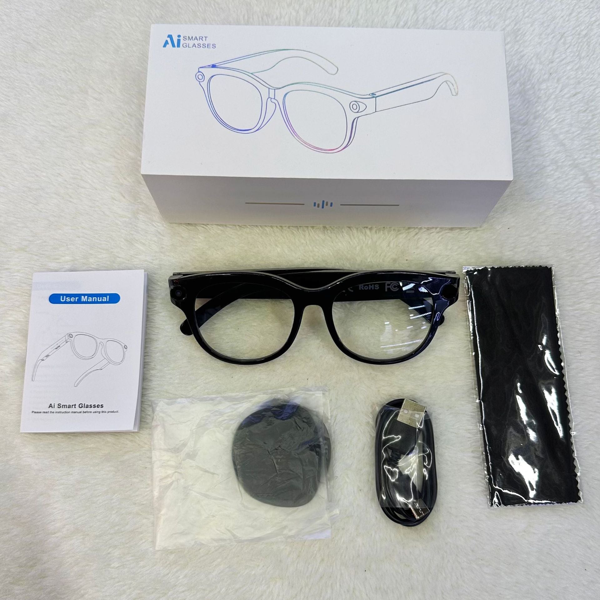 M89Smart Glasses200100 Megapixel Camera with Image Stabilization720P Video Recording WiFi6Transmission AI Simultaneous interpretation