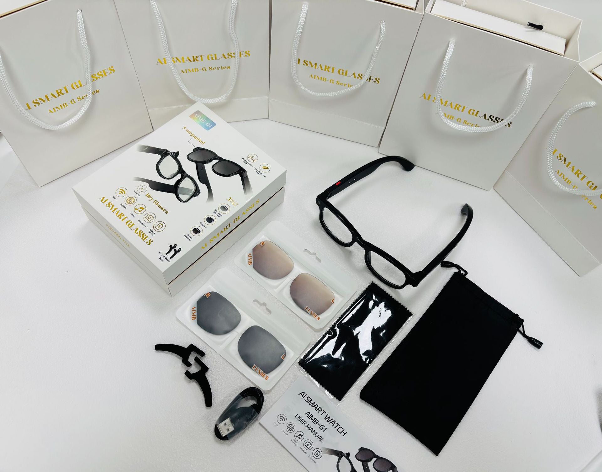 G1Smart Glasses80010000 Pixel Camera Local Storage Audio and Video Recording Function Free Ai Real-Time Translation