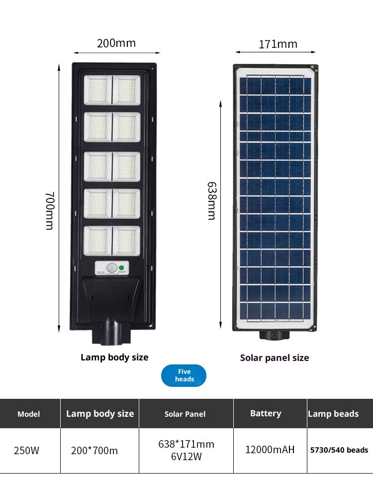Solar Outdoor Garden & Road Lights IP65 Waterproof LED High Pole Mount with Aluminum Construction