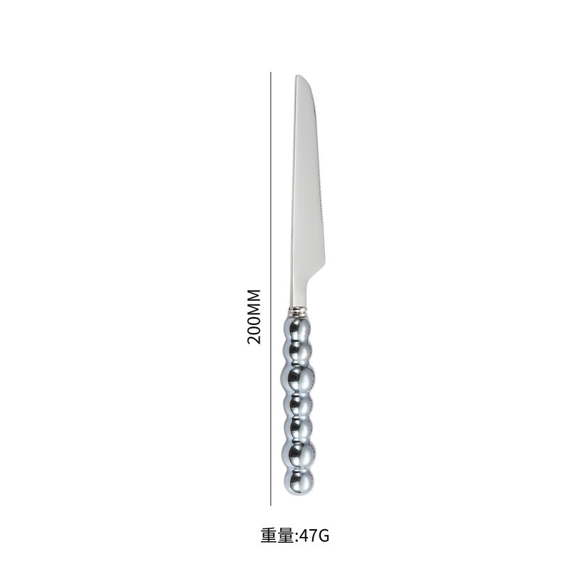 Stainless Steel Tableware Hotel Restaurant Pearl Ceramic Handle Knife Fork Spoon4Set of Western Steak Cutlery