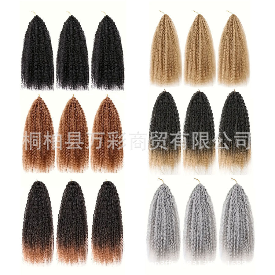 Cross-border Wig Hot Item Afro Kinky Curly       Crochet  Hair High Temperature Silk Crochet Hair