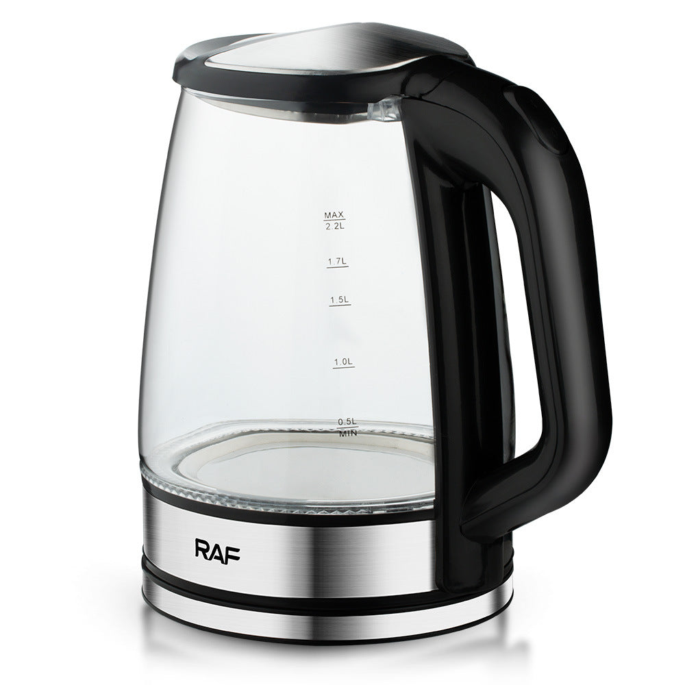 RAF European standard hot-selling household glass electric kettle2.2L Large Capacity Inner Wall Marking Kettle