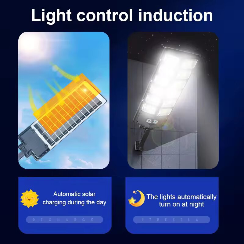 Solar Street Light Outdoor Integrated Light Human Body Sensing Garden Light Waterproof Wall Lighting with Remote Control