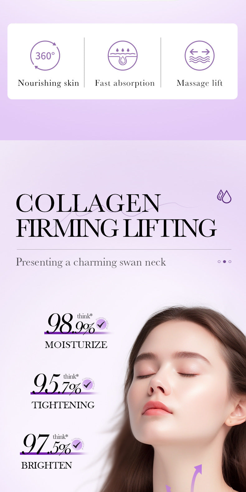 Collagen Neck Cream110ml SADOER Firming Roller Neck Lifting Cream  Wholesale