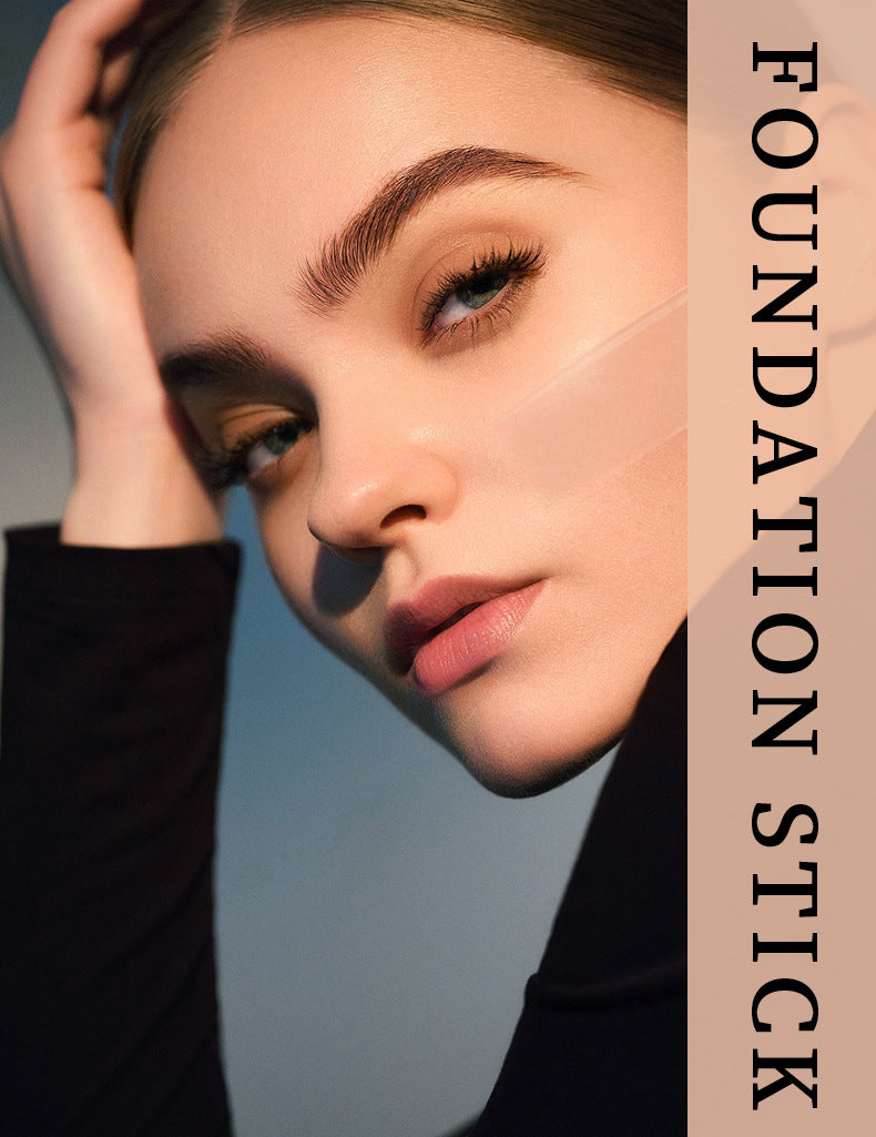 Makeup Concealer Long-lasting Foundation Puff Brush+Solid Foundation Cream 2-in-1 Edition