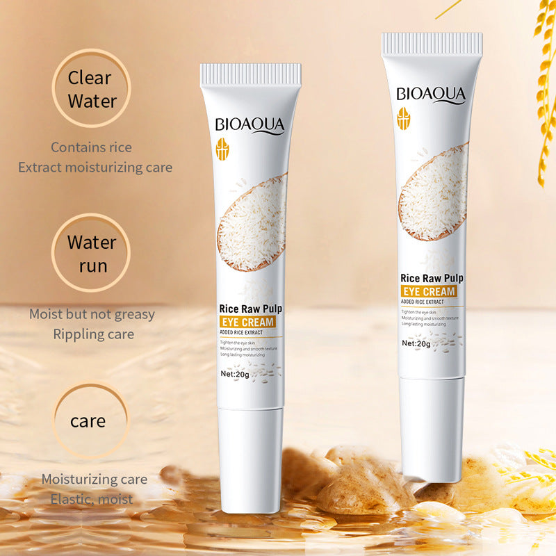 Eye Cream20gBIOAOUA Rose Rice Hyaluronic Acid Lightens Dark Circles and Eye Wrinkles Cross-Border Wholesale