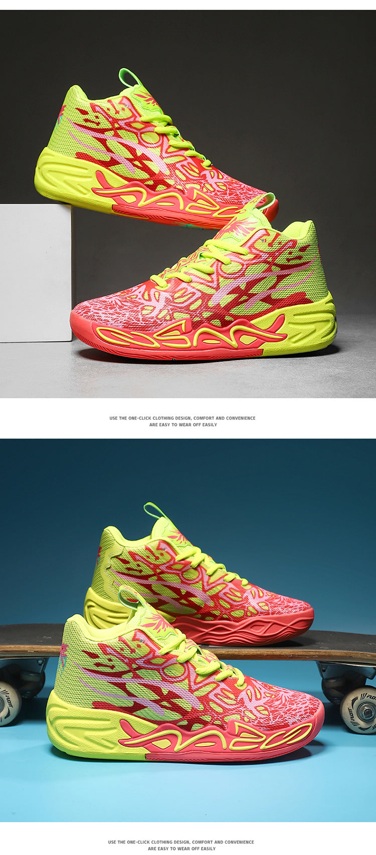 Fashion Trend Basketball Shoes New Youth Mandarin Duck Mesh Breathable Sports Shoes High-Top Training Boots