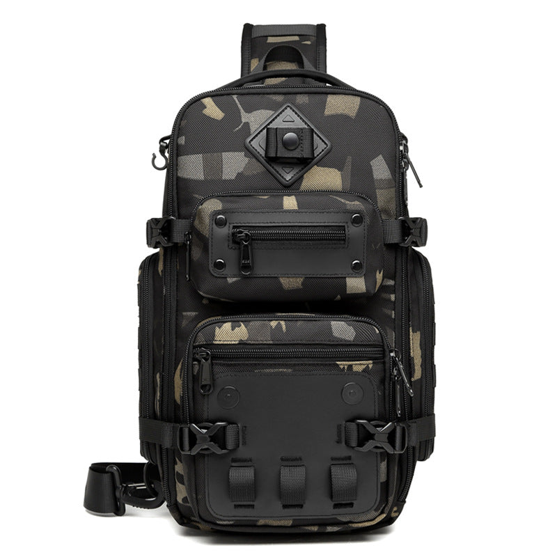 OZUKO Tactical Chest Bag Men's Crossbody Bag Shoulder Bag Men's Outdoor Sports Waterproof High-Quality Men's Bag