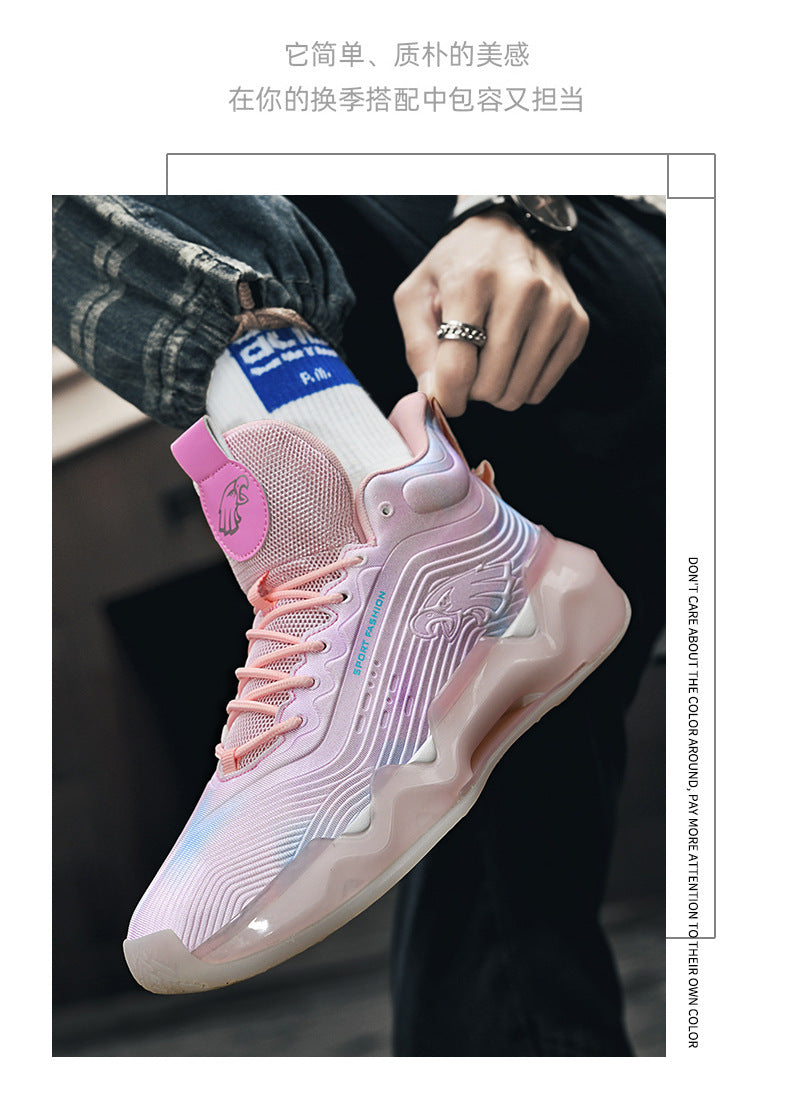 2025New Fashion Rubber Sole Sports Trendy Shoes for Teenagers, Personalized Professional High-Top Wear-Resistant Basketball Shoes