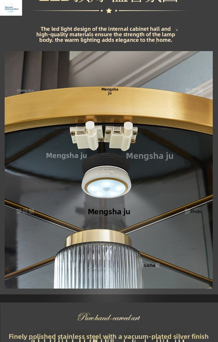 Corner Cabinet Light Luxury Glass Wine Cabinet Triangle Cabinet Living Room Corner Cabinet Fan-shaped Wall Corner Cabinet Wall-mounted Corner Wine Cabinet