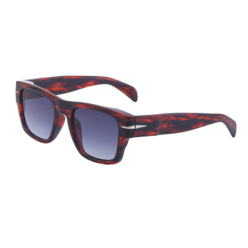 David's Retro Sunglasses for Men, European and American Style, Fashionable Trendy Square Frame Sunglasses, High-End Full Frame Glasses for Men