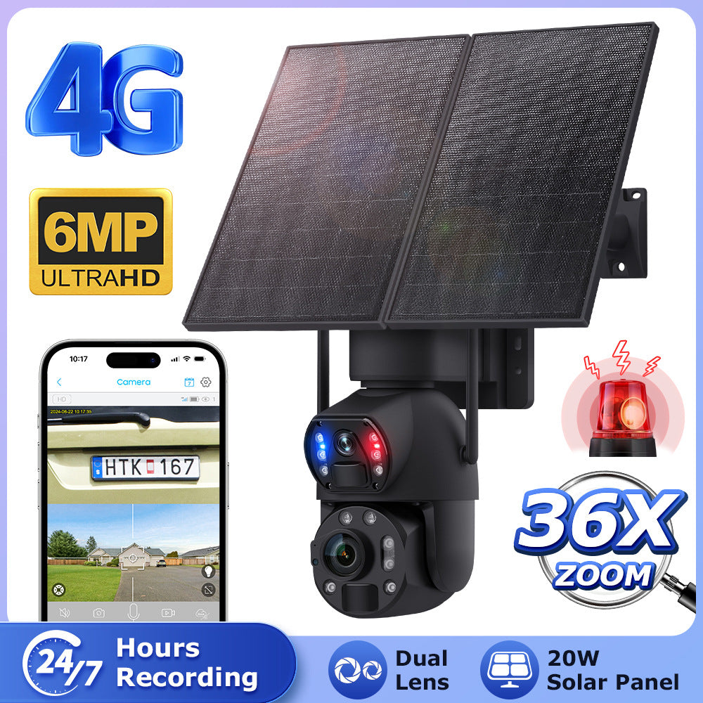 600Wan HD Solar Outdoor Low Power Binoculars3610x Zoom Camera4G Wireless Surveillance Bullet Camera
