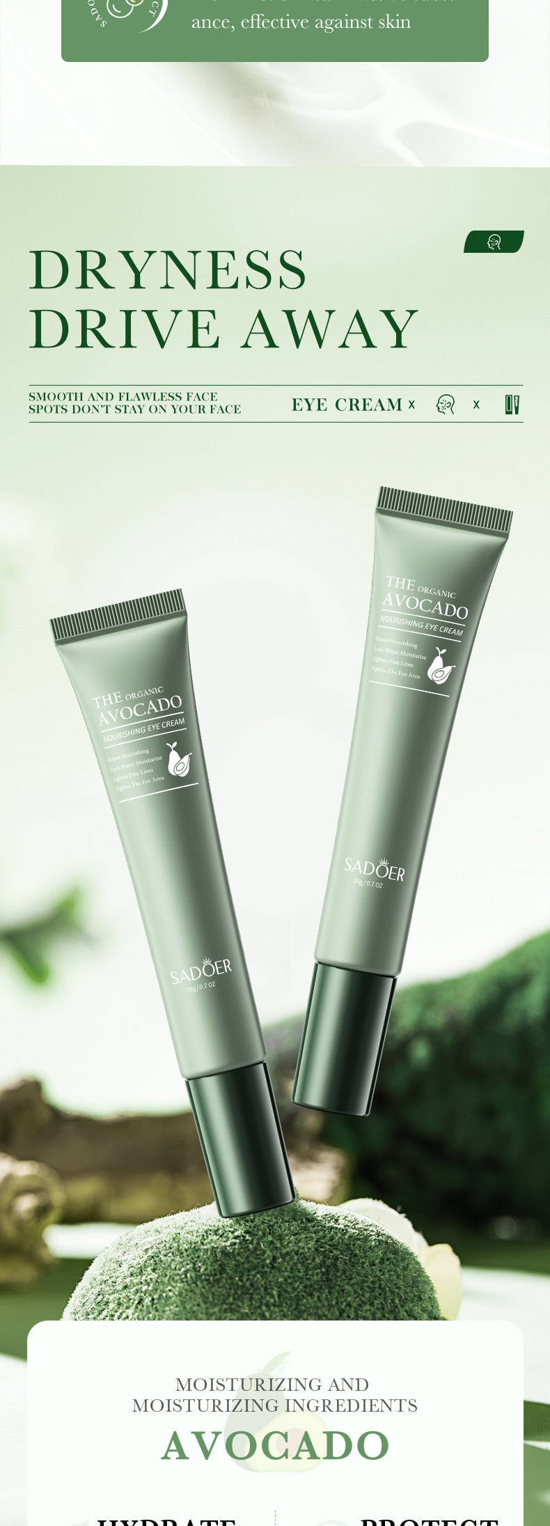 Avocado Skincare Set SADOER Cleansing, moisturizing and moisturizing six-piece set  foreign trade wholesale