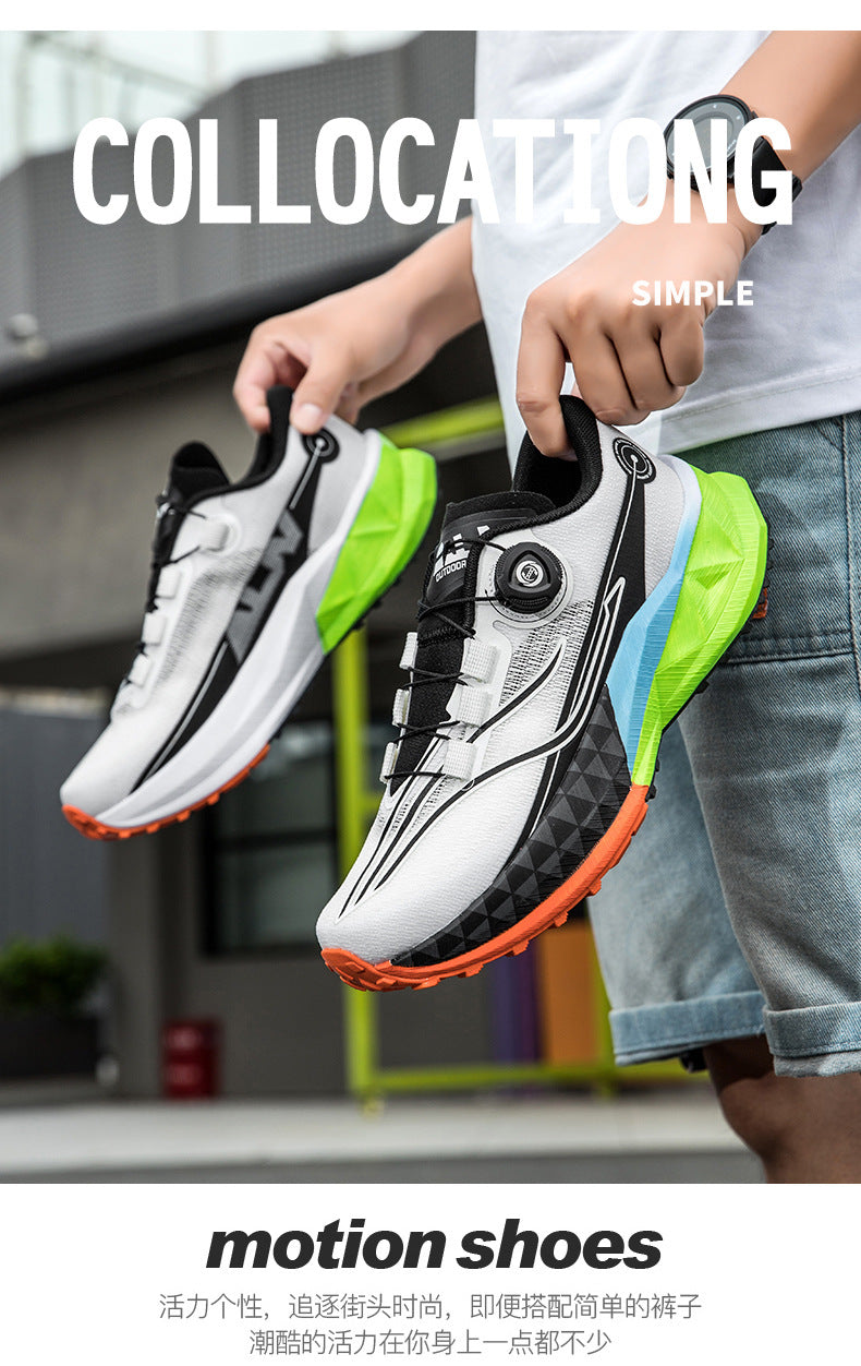 Full Palm Carbon Plate Sports Running Shoes Double Layer Popcorn Outdoor Trail Running Shoes Marathon Men's and Women's Shoes