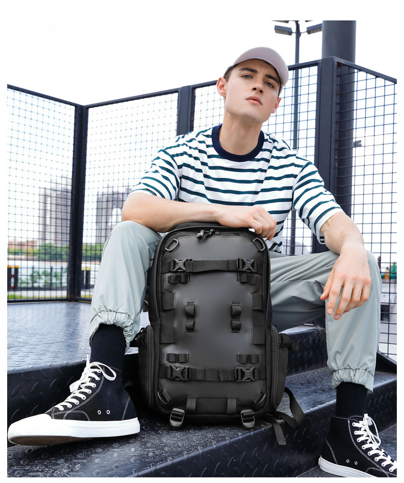 OZUKO Sports Backpack Men's Backpack Waterproof Multifunctional College Student Bag Commuting Cycling Outdoor Bag