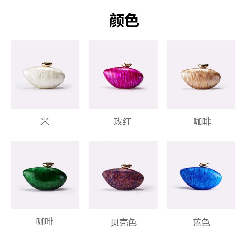 European and American Trend New Style Bag for Women Fashionable Light Luxury Versatile Bullet Head Acrylic Simple Evening Bag Clutch for Women
