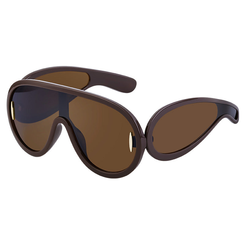 INS One-piece Large Frame Sunglasses for Women, European and American Fashion Sports Cycling Sunglasses, Windproof Glasses Wholesale
