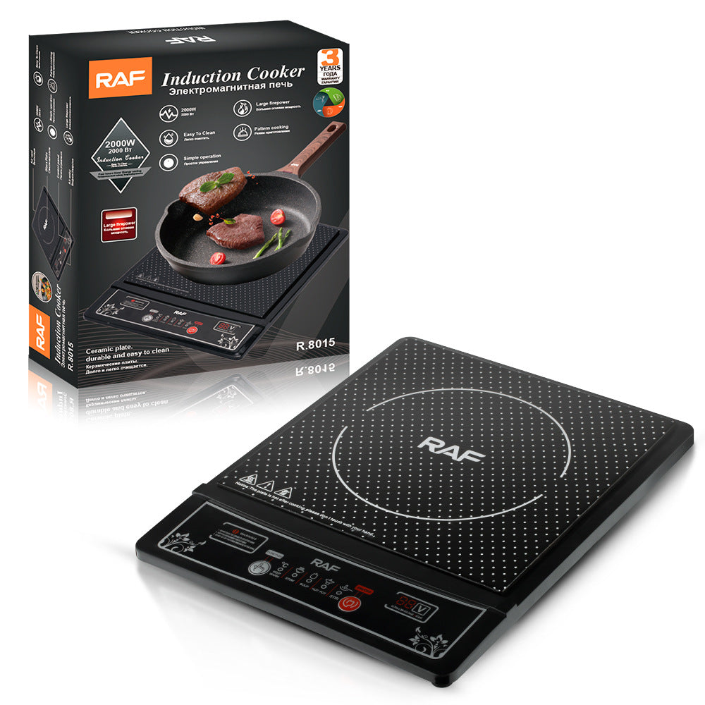 RAF European Standard Induction Cooker Household Button Smart Stir-fry Hot Pot Waterproof Ceramic Panel2000W