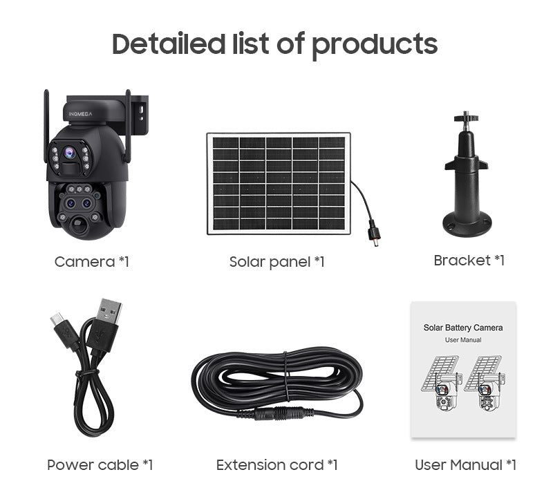 Low power consumption solar surveillance camera with three lenses152x Zoom Pan Tilt Camera UBOX Intelligence