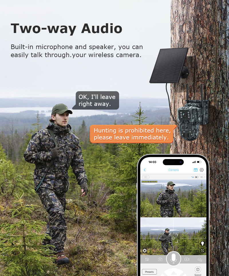 Specially designed for Solar Surveillance Cameras6MP High Definition Dual Screen4G Outdoor Waterproof Camera New Camouflage