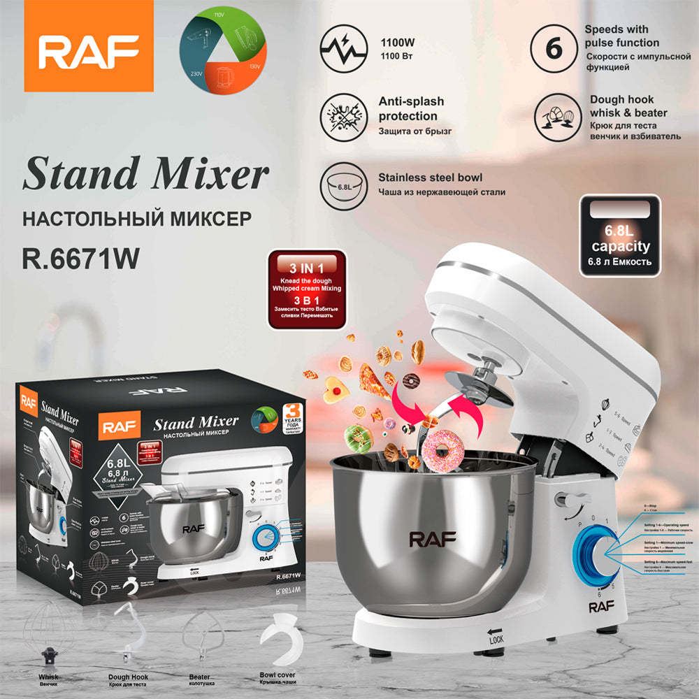 Chef Machine Fully Automatic Dough Mixer Kneading Stirring Milk Cap Egg Beater Desktop Commercial Small Multi-Functional5.5L