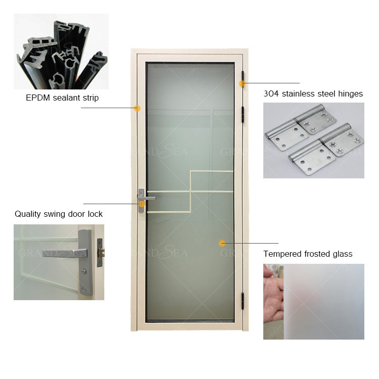 Normal Design 60x60 Aluminum Frame Glass Shower Door, Bathroom Sliding Glass Door