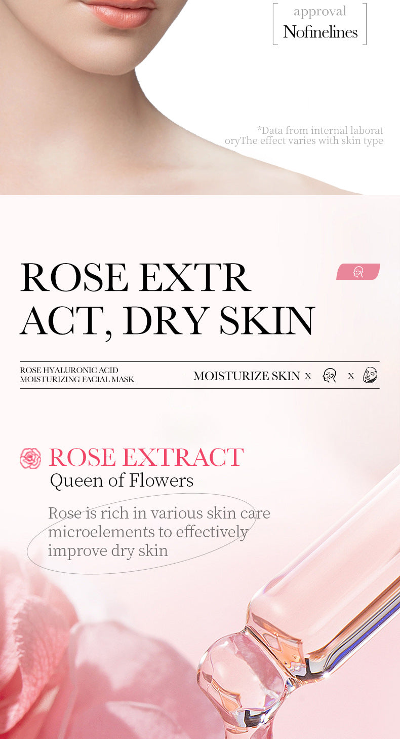 Rose Mask BIOAOUA Hyaluronic Acid Hydrating Moisturizing Softening Boxed Cross-Border Wholesale